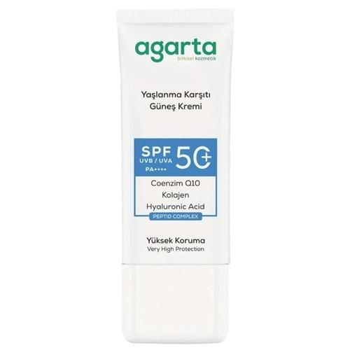 Agarta Yaşlanma Karşıtı Collagen Destekli Spf+50 Faktör Yüz Güneş Kremi 50 ML