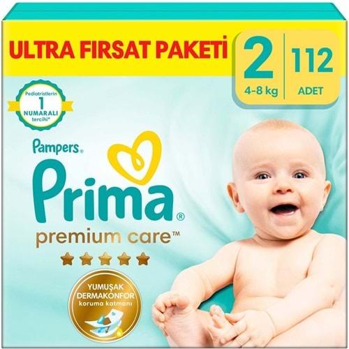 Prima Premium Care Bebek Bezi Beden:2 (4-8KG) Mini 112 Adet Utra Fırsat Pk