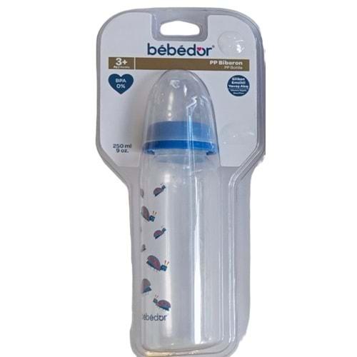 Bebedor Desenli PP Biberon 250ML (Kod:24302) - Mavi-Gri