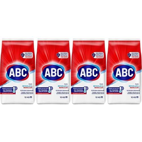 Abc Matik Toz Çamaşır Deterjanı 40KG (4PK*10KG) Klasik Beyazlar & Renkliler (264 Yıkama)