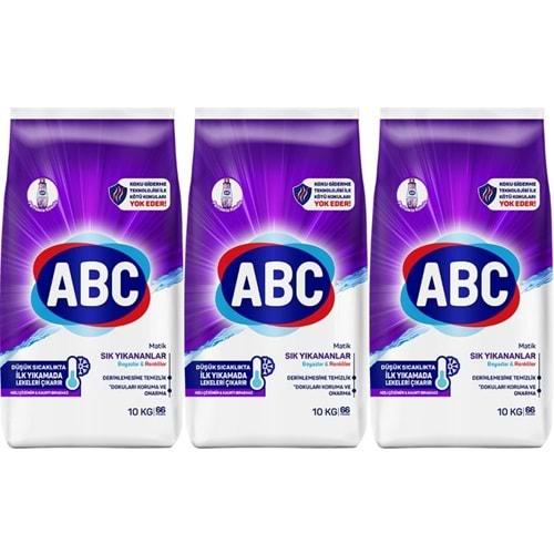 Abc Matik Toz Çamaşır Deterjanı 30KG (3PK*10KG) Sık Yıkananlar Beyazlar & Renkliler (198 Yıkama)