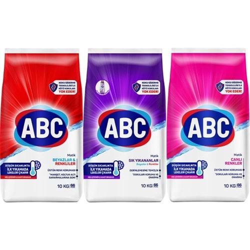 Abc Matik Toz Çamaşır Deterjanı 30KG (3PK*10KG) Karma Set Klasik&Sık Yıkananlar&Renkler (198 Yıkama)