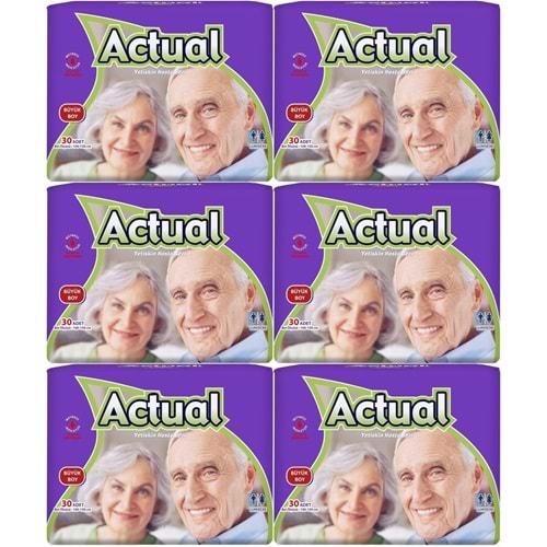 Actual Yetişkin Hasta Bezi Bel Bantlı L - Large - Büyük 180 Adet (6PK*30)