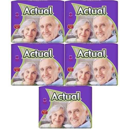 Actual Yetişkin Hasta Bezi Bel Bantlı L - Large - Büyük 150 Adet (5PK*30)