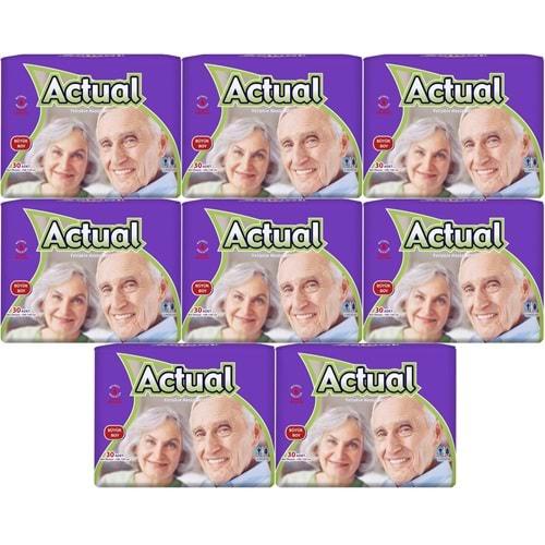 Actual Yetişkin Hasta Bezi Bel Bantlı L - Large - Büyük 240 Adet (8PK*30)