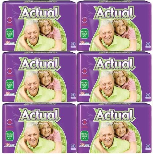 Actual Yetişkin Hasta Bezi Bel Bantlı XL - Ekstra Büyük - Extra Large 180 Adet (6PK*30)