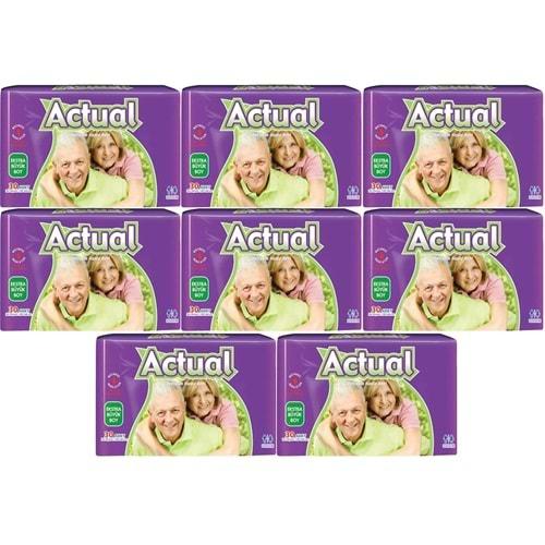 Actual Yetişkin Hasta Bezi Bel Bantlı XL - Ekstra Büyük - Extra Large 240 Adet (8PK*30)