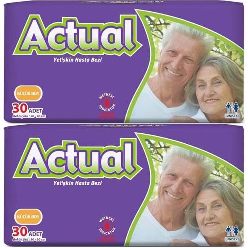 Actual Yetişkin Hasta Bezi Bel Bantlı S - Small - Küçük 60 Adet (2PK*30)