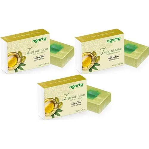 Agarta El Yapımı Doğal Sabun 150GR Zeytinyağlı (3 Lü Set)