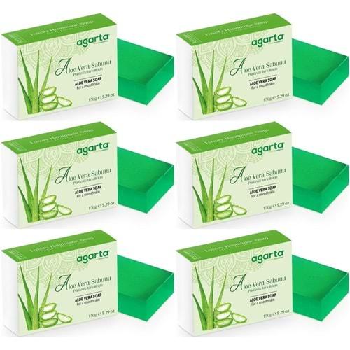 Agarta El Yapımı Doğal Sabun 150GR Aloe Vera (6 Lı Set)