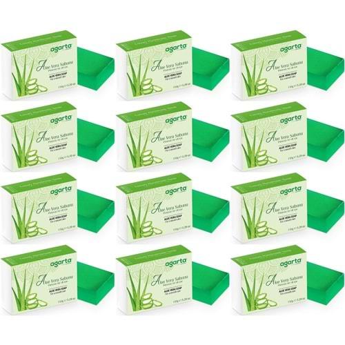 Agarta El Yapımı Doğal Sabun 150GR Aloe Vera (12 Li Set)