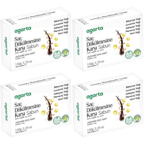 Agarta El Yapımı Doğal Sabun 150GR Saç Dökülmesine Karşı (4 Lü Set)