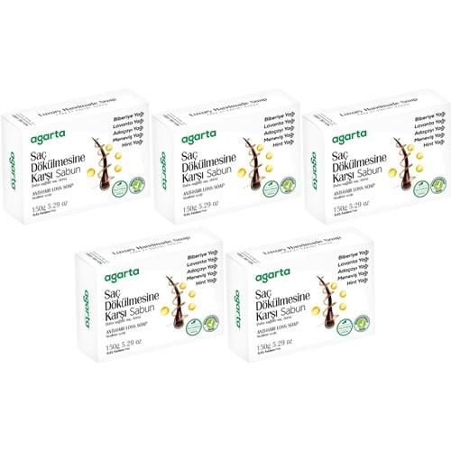 Agarta El Yapımı Doğal Sabun 150GR Saç Dökülmesine Karşı (5 Li Set)