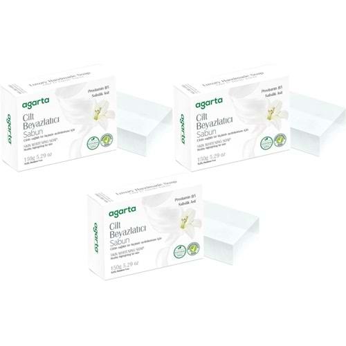 Agarta El Yapımı Doğal Sabun 150GR Cilt Beyazlatıcı (3 Lü Set)