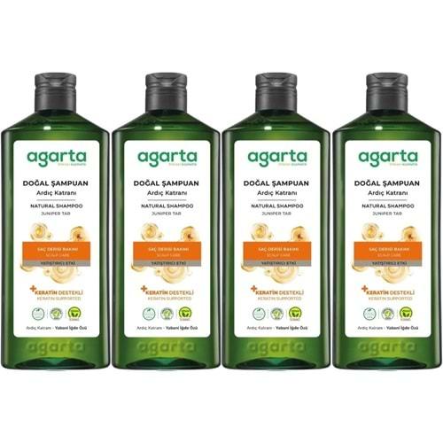 Agarta Doğal Şampuan 400 ML Ardıç Katranı ve Keratin (4 Lü Set)
