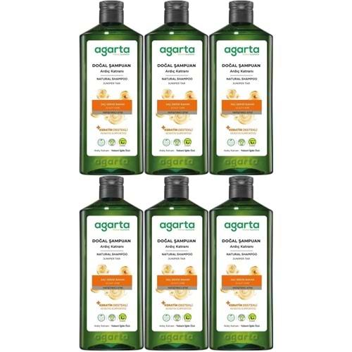 Agarta Doğal Şampuan 400 ML Ardıç Katranı ve Keratin (6 Lı Set)