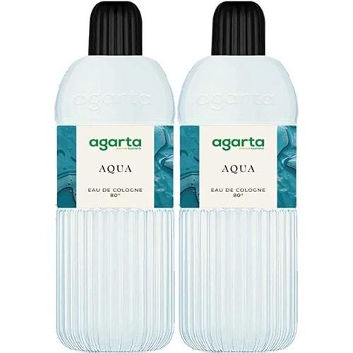 Agarta Kolonya 400 ML Aqua 80 Derece Pet Şişe (2 Li Set)