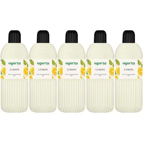 Agarta Kolonya 400 ML Limon 80 Derece Pet Şişe (5 Li Set)