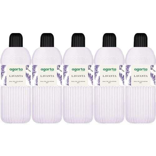 Agarta Kolonya 400 ML Lavanta 80 Derece Pet Şişe (5 Li Set)
