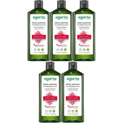 Agarta Doğal Şampuan 400 ML Saç Dökülmesine Karşı Çözüm (5 Li Set)