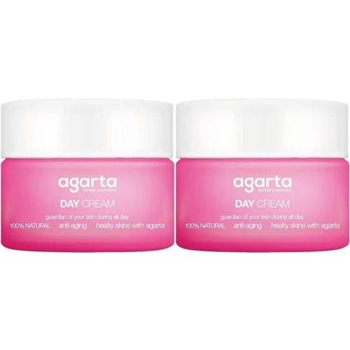 Agarta Doğal Nemlendirici Su Bazlı Gündüz Kremi 50 ML (2 Li Set)