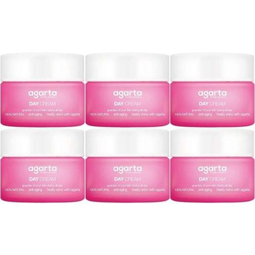 Agarta Doğal Nemlendirici Su Bazlı Gündüz Kremi 50 ML (6 Lı Set)