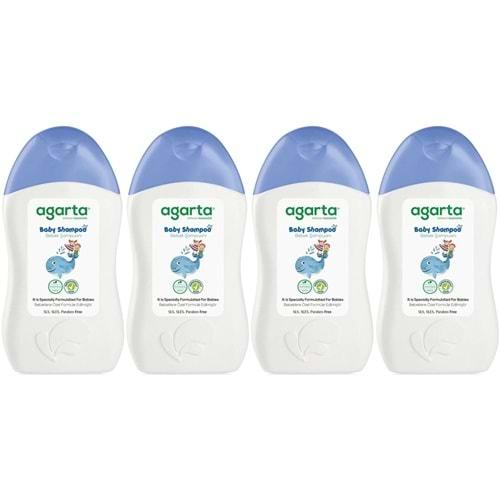 Agarta Doğal Erkek Bebek Çocuk Şampuanı Saç ve Vücut 400 ML (4 Lü Set)
