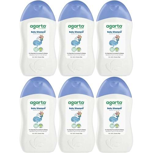 Agarta Doğal Erkek Bebek Çocuk Şampuanı Saç ve Vücut 400 ML (6 Lı Set)
