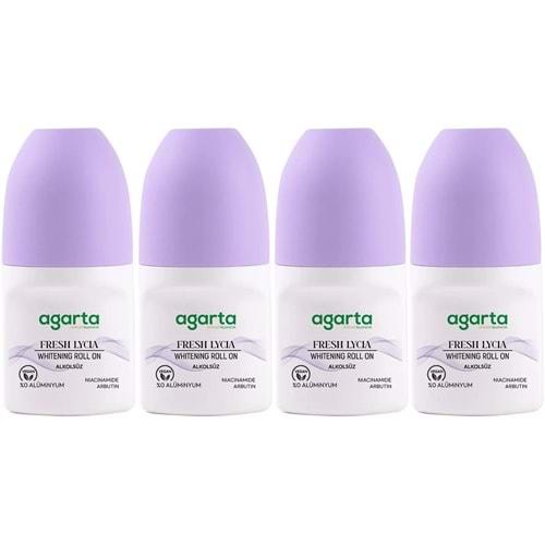 Agarta Roll-On Kadın 50 ML Fresh Lycıa Sensatıon (24 Saat Etkili Ter Kokusu Önleyici) (4 Lü Set)