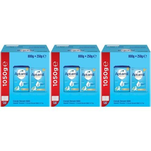 Nutrıcıa Aptamil Pronutra 800GR+250GR Toplam: 1050GR Devam Sütü No:4 (1 Yaş ve Üzeri) (3 Lü Set)