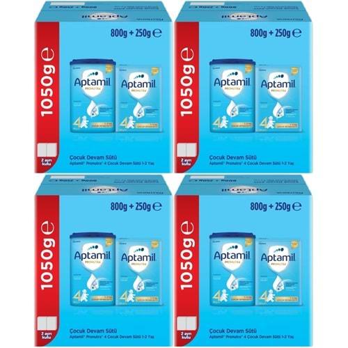 Nutrıcıa Aptamil Pronutra 800GR+250GR Toplam: 1050GR Devam Sütü No:4 (1 Yaş ve Üzeri) (4 Lü Set)