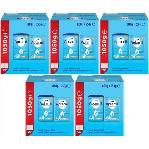 Nutrıcıa Aptamil Pronutra 800GR+250GR Toplam: 1050GR Devam Sütü No:4 (1 Yaş ve Üzeri) (5 Li Set)