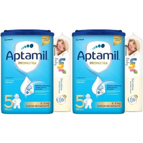 Nutrıcıa Aptamil Pronutra 800GR Devam Sütü No:5 (2-3 Yaş) + Islak Mendil Hediye (2 Li Set)