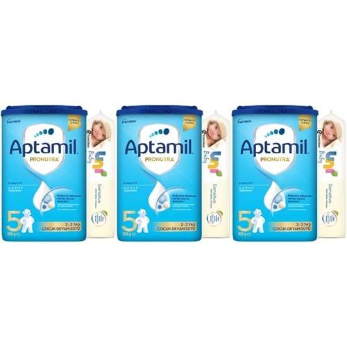 Nutrıcıa Aptamil Pronutra 800GR Devam Sütü No:5 (2-3 Yaş) + Islak Mendil Hediye (3 Lü Set)