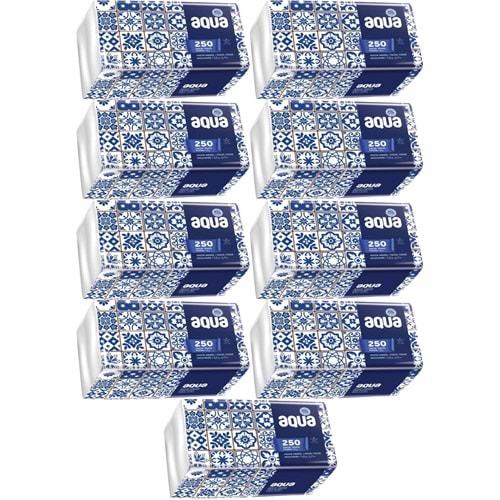 Aqua Pratik Mendil 250 Yaprak Tekli Pk (9 Lu Set)