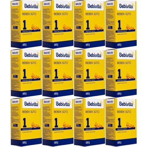 Bebivita Bebek Sütü 400GR No:1 (0-6 Ay) Doğumdan İtibaren (12 Li Set)