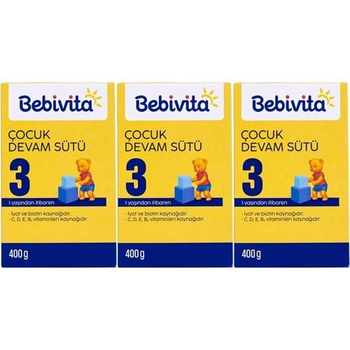 Bebivita Bebek Sütü 400GR No:3 (1 Yaşından İtibaren) (3 Lü Set)