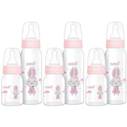 Bebsi Cam Biberon Seti Pembe (250ML+125ML) (3 Lü Set)