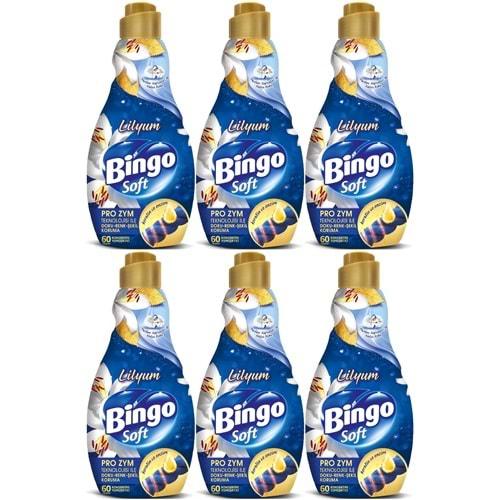 Bingo Soft Çamaşır Yumuşatıcı Konsantre 1440ML Lilyum (6 Lı Set)