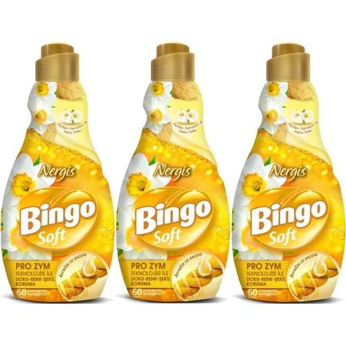 Bingo Soft Çamaşır Yumuşatıcı Konsantre 1440ML Nergis (3 Lü Set)