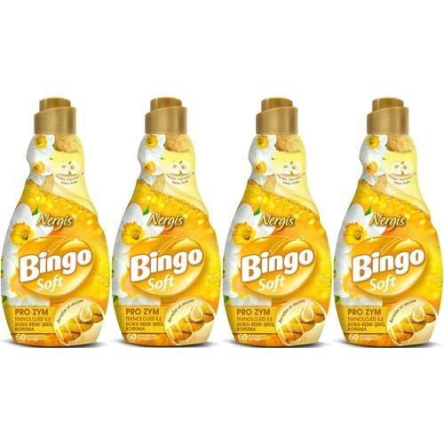 Bingo Soft Çamaşır Yumuşatıcı Konsantre 1440ML Nergis (4 Lü Set)