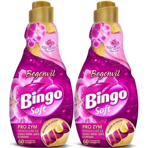 Bingo Soft Çamaşır Yumuşatıcı Konsantre 1440ML Begonvil (2 Li Set)