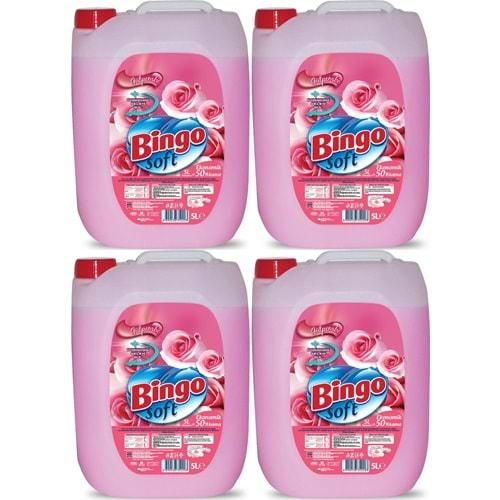 Bingo Soft Yumuşatıcı 20LT (4PK*5LT) Gül Pembe (200 Yıkama)