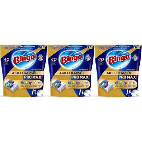 Bingo Akıllı Kapsül Pro Max Bulaşık Makinesi Deterjanı Tableti 120 Adet Limon Kokulu (3PK*40)
