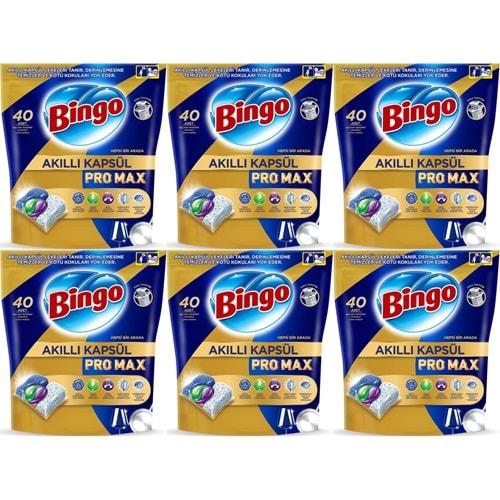 Bingo Akıllı Kapsül Pro Max Bulaşık Makinesi Deterjanı Tableti 240 Adet Limon Kokulu (6PK*40)
