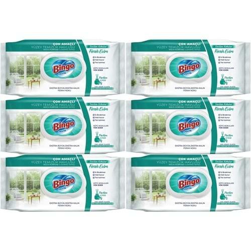 Bingo Clean Yüzey Temizlik Havlusu 96 Yaprak Sevilen Kokular Ferah Evim (6 Lı Set) 576 Yaprak