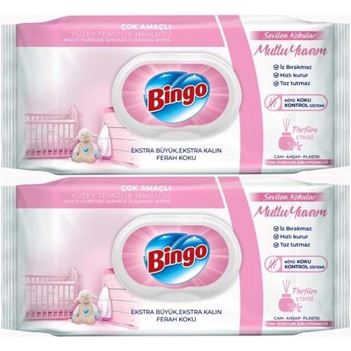 Bingo Clean Yüzey Temizlik Havlusu 96 Yaprak Sevilen Kokular Mutlu Yuvam (2 Li Set) 192 Yaprak
