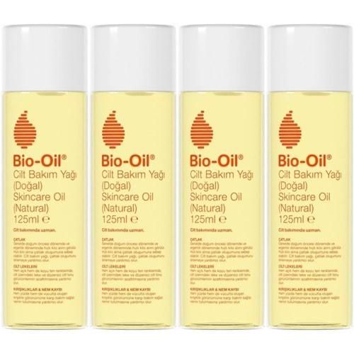 Bio-Oil %100 Natural Çatlak & Leke Karşıtı Nemlendirici Doğal Cilt Bakım Yağı 125ML (4 Lü Set)
