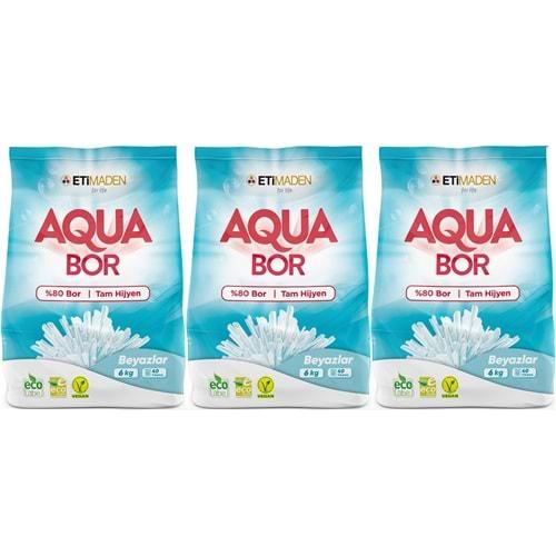 AquaBor Matik Toz Çamaşır Deterjanı 18KG (Beyazlar İçin) 120 Yıkama (3PK*6KG)