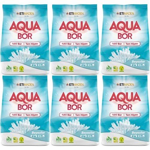 AquaBor Matik Toz Çamaşır Deterjanı 36KG (Beyazlar İçin) 240 Yıkama (6PK*6KG)